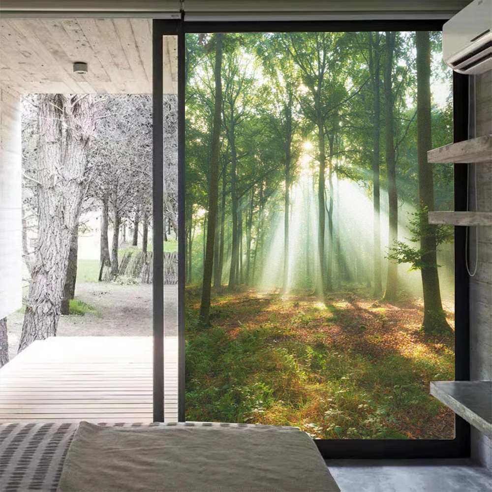 Privacy Window Film Anti UV Glass Window Frosted Sticker Morning Light Forest Pattern Glue-Free Static Cling Glass Door Film
Privacy Window Film Anti UV Glass Window Frosted Sticker Morning Light Forest Pattern Glue-Free Static Cling Glass Door Film