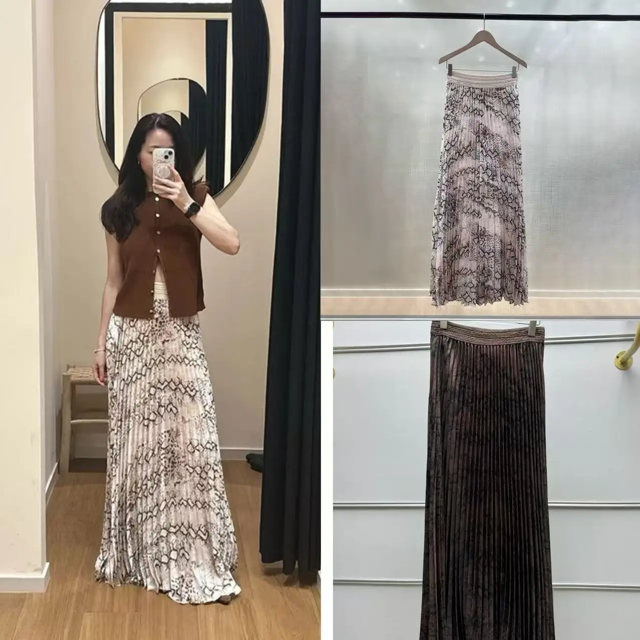 Retro High Waist Midi Skirt Women's Print Sand Sea Python Pattern Pleated Skirt Autumn Winter New Sle Polyester Fiber
Retro High Waist Midi Skirt Women's Print Sand Sea Python Pattern Pleated Skirt Autumn Winter New Sle Polyester Fiber