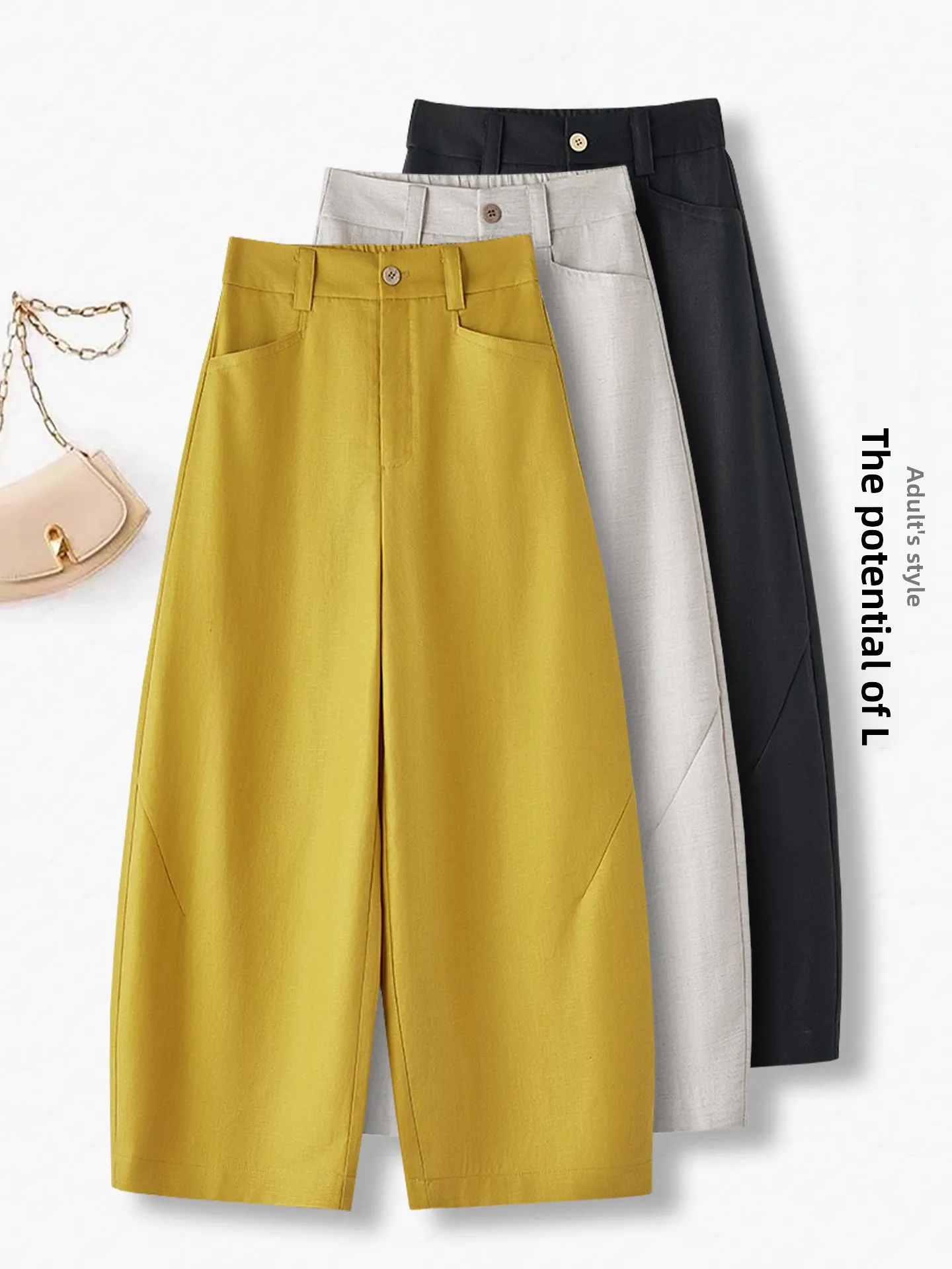 High Waist Loose Wide Leg Crop Trousers Women's Summer Thin New Style Casual Linen Pants Dreamy Elegant Simple Pure Color
High Waist Loose Wide Leg Crop Trousers Women's Summer Thin New Style Casual Linen Pants Dreamy Elegant Simple Pure Color