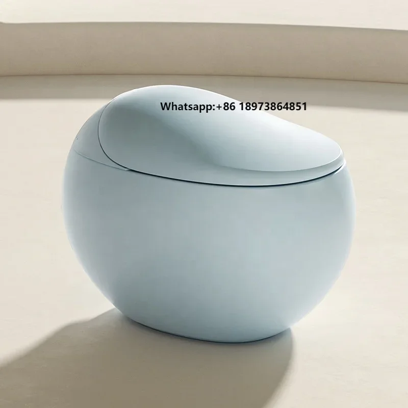 Egg Shape Design Rimless Blue Color Smart Toilet Bowl Power Flushing Floor Mounted Touchless Intelligent Egg Toilet
Egg Shape Design Rimless Blue Color Smart Toilet Bowl Power Flushing Floor Mounted Touchless Intelligent Egg Toilet