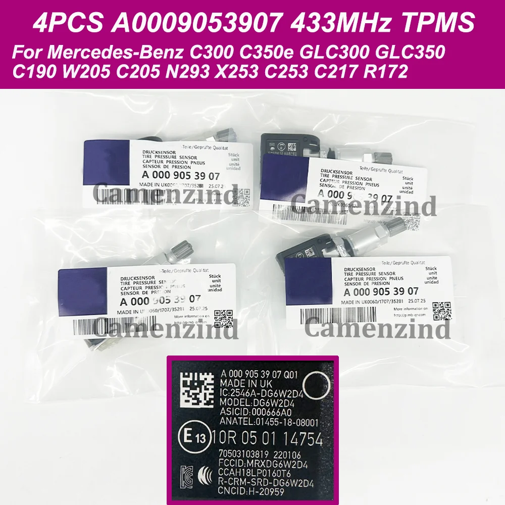 Для 4 шт. TPMS датчик давления в шинах A0009053907 0009053907 433 МГц для Mercedes-Benz C190 W205 C205 N293 X253 C253 C217 R172 C300
Для 4 шт. TPMS датчик давления в шинах A0009053907 0009053907 433 МГц для Mercedes-Benz C190 W205 C205 N293 X253 C253 C217 R172 C300