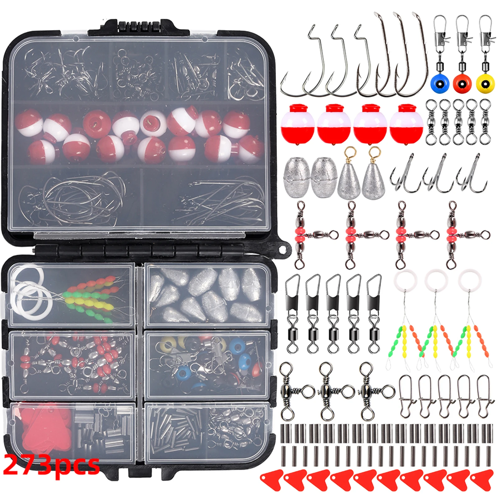 273pcs Fishing Accessories Kit Including Swivel Snap Hooks Sinker Slides Fishing Tackle Box For Outdoor Fishing Tool 2024
273pcs Fishing Accessories Kit Including Swivel Snap Hooks Sinker Slides Fishing Tackle Box For Outdoor Fishing Tool 2024