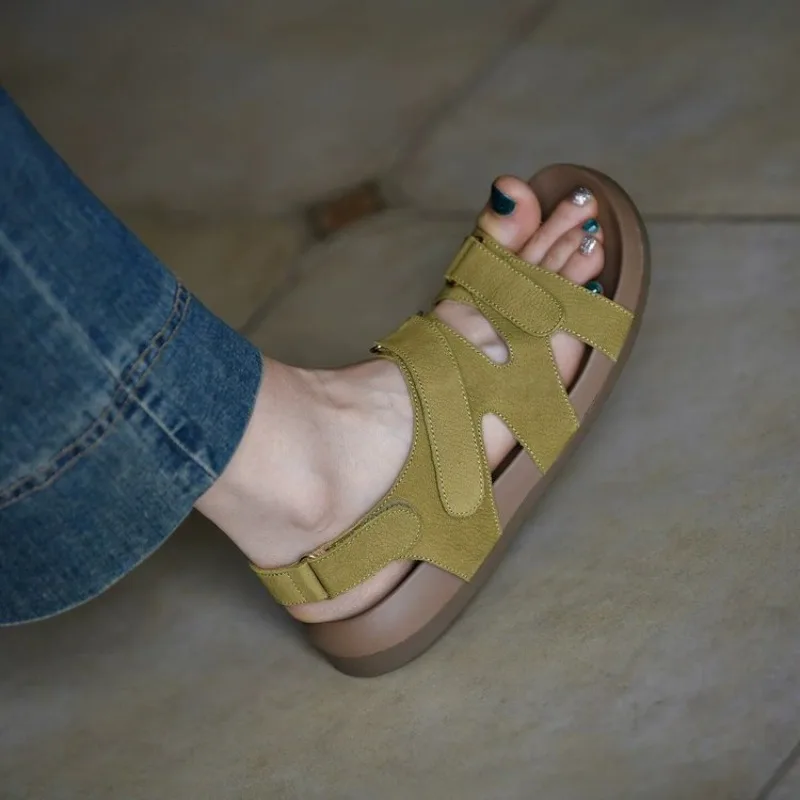 Fashion Women's Sandals Retro Suede Leather Casual Sandals Summer Open-toed Beach Sandals Outdoor Non Slip Platform Sandalias
Fashion Women's Sandals Retro Suede Leather Casual Sandals Summer Open-toed Beach Sandals Outdoor Non Slip Platform Sandalias