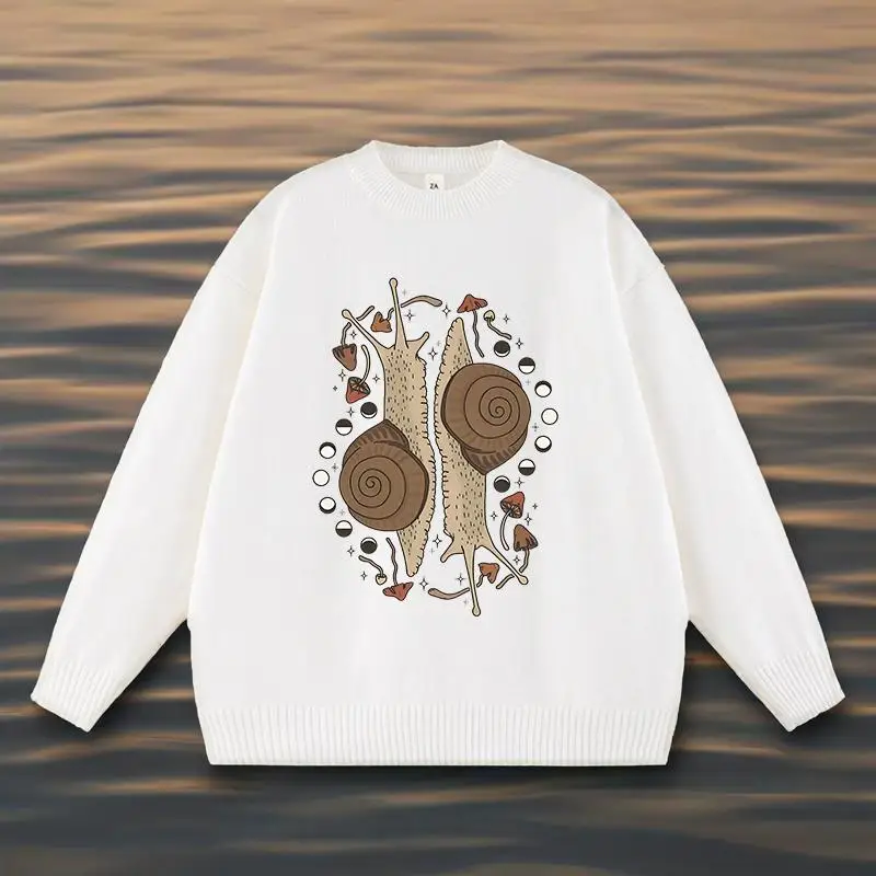 Эстетический креативный трикотаж с узором улитки и принтом в стиле панк, винтажный вязаный свитер High Street Y2K, модный классический пуловер в готическом стиле
Эстетический креативный трикотаж с узором улитки и принтом в стиле панк, винтажный вязаный свитер High Street Y2K, модный классический пуловер в готическом стиле