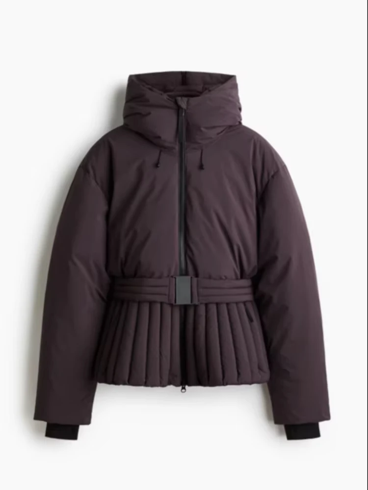 Belted Chic Hooded Cotton Coat Women Casual Full Sleeve Stand Collar Zipper Short Skiwear Lady Winter Sport Puffer Jacket
Belted Chic Hooded Cotton Coat Women Casual Full Sleeve Stand Collar Zipper Short Skiwear Lady Winter Sport Puffer Jacket