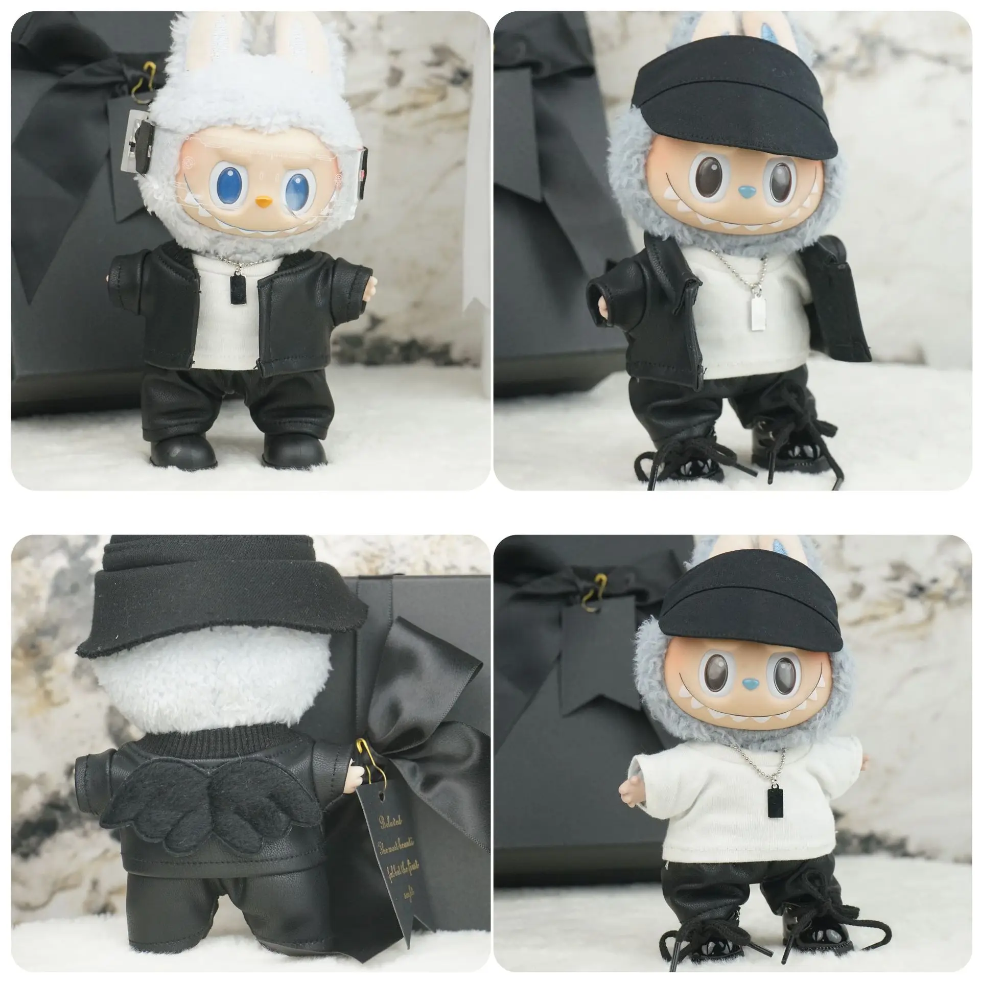 15cm/17cm Labubu Outfit Accessories For Generations I/II/III - Cool Punk Leather Jacket Set For LABUBU Plush Dolls Sitting Party
15cm/17cm Labubu Outfit Accessories For Generations I/II/III - Cool Punk Leather Jacket Set For LABUBU Plush Dolls Sitting Party