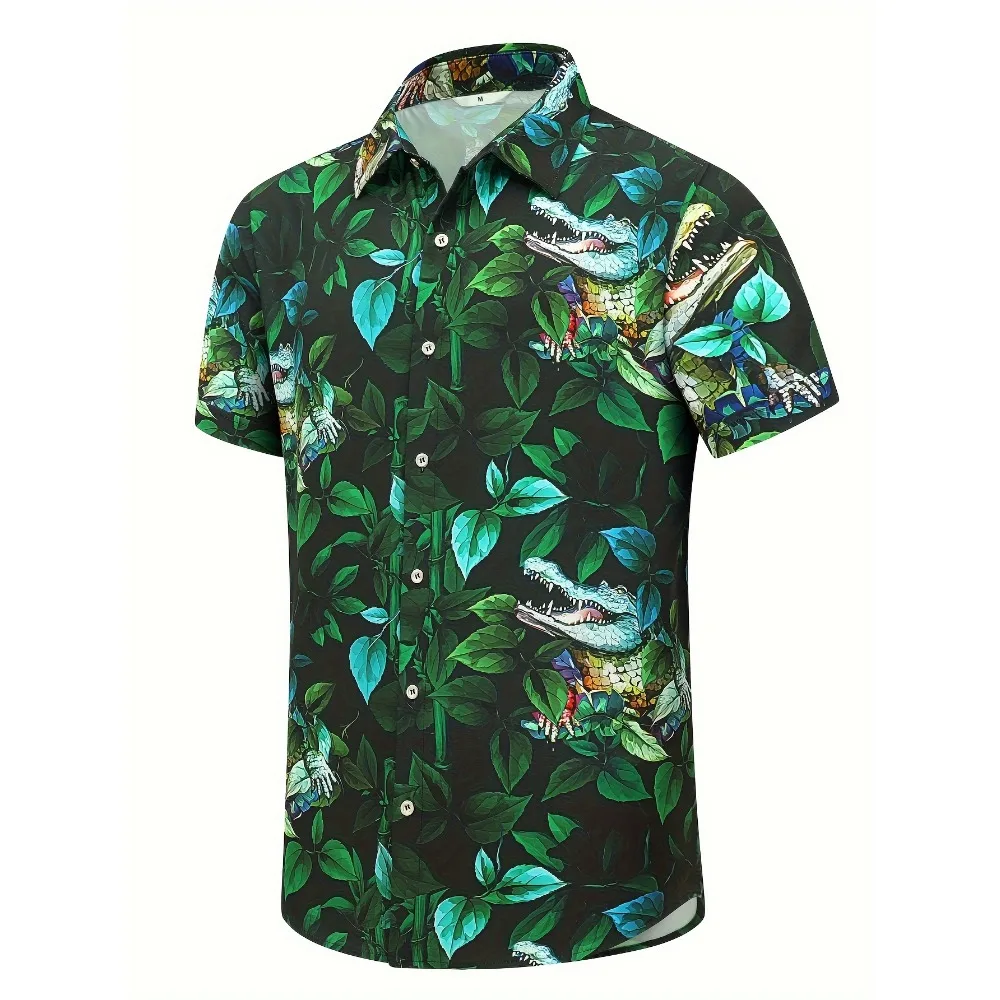 Hawaiian Men's Shirt Unisex Summer Beach Casual Short Sleeved Button Up Shirt, Floral and Plant Cartoon Animal Printed Clothes
Hawaiian Men's Shirt Unisex Summer Beach Casual Short Sleeved Button Up Shirt, Floral and Plant Cartoon Animal Printed Clothes