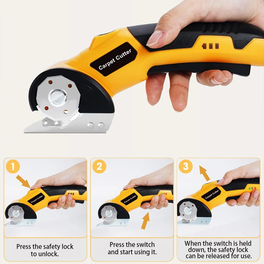 Cordless Electric Scissors Cardboard Cutter with LED Light Brushless Motor 2000mAh Tungsten Steel Blade for Cloth Leather Carpet
Cordless Electric Scissors Cardboard Cutter with LED Light Brushless Motor 2000mAh Tungsten Steel Blade for Cloth Leather Carpet