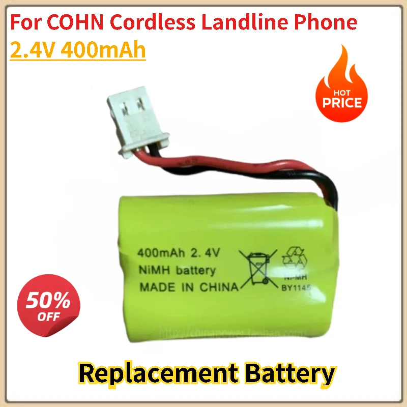 2.4V 400mAh NiMH Battery for COHN Cordless Landline Phone Rechargeable Battery Pack Brand-New High Quality
2.4V 400mAh NiMH Battery for COHN Cordless Landline Phone Rechargeable Battery Pack Brand-New High Quality