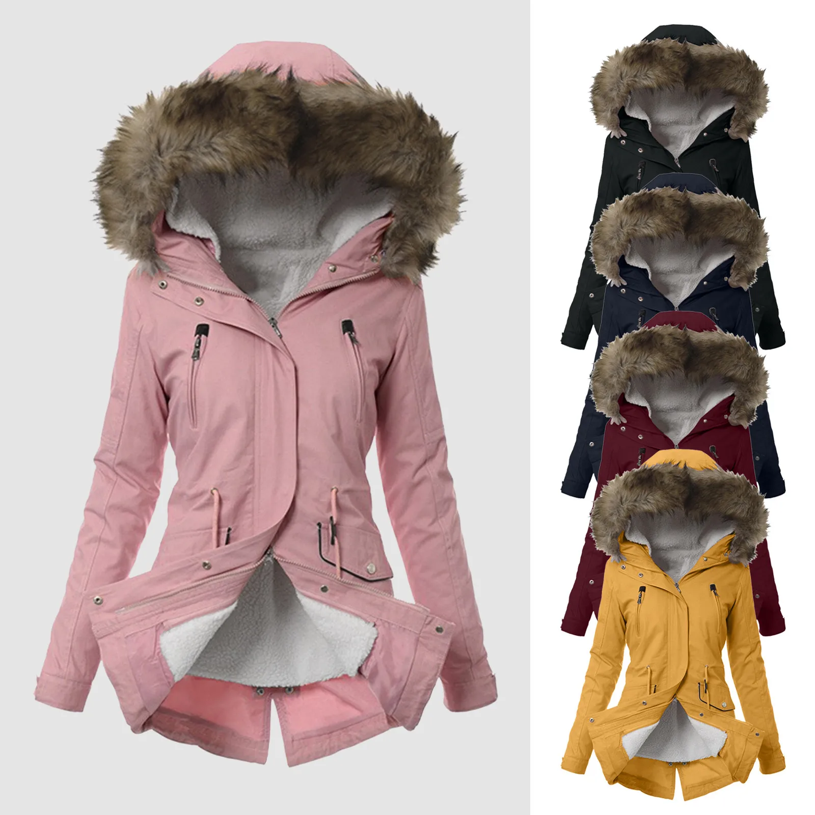 Women Daily Winter Coat Lapel Collar Long Sleeve Jacket Vintage Thicken Coat Jacket Warm Hooded Thick Padded Outerwear
Women Daily Winter Coat Lapel Collar Long Sleeve Jacket Vintage Thicken Coat Jacket Warm Hooded Thick Padded Outerwear
