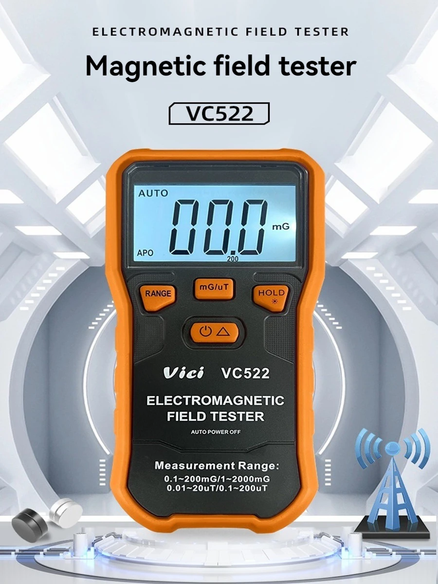 VC522 Low Frequency Electromagnetic Wave Monitoring Instrument Handheld Household Appliance Radiation Detector
VC522 Low Frequency Electromagnetic Wave Monitoring Instrument Handheld Household Appliance Radiation Detector