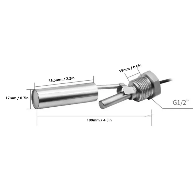 Duckbill Switch 304 Stainless Steel Water Liquid Level Sensor G1/2" DC0-220V Duckbill Switch Liquid Level Controller
Duckbill Switch 304 Stainless Steel Water Liquid Level Sensor G1/2" DC0-220V Duckbill Switch Liquid Level Controller