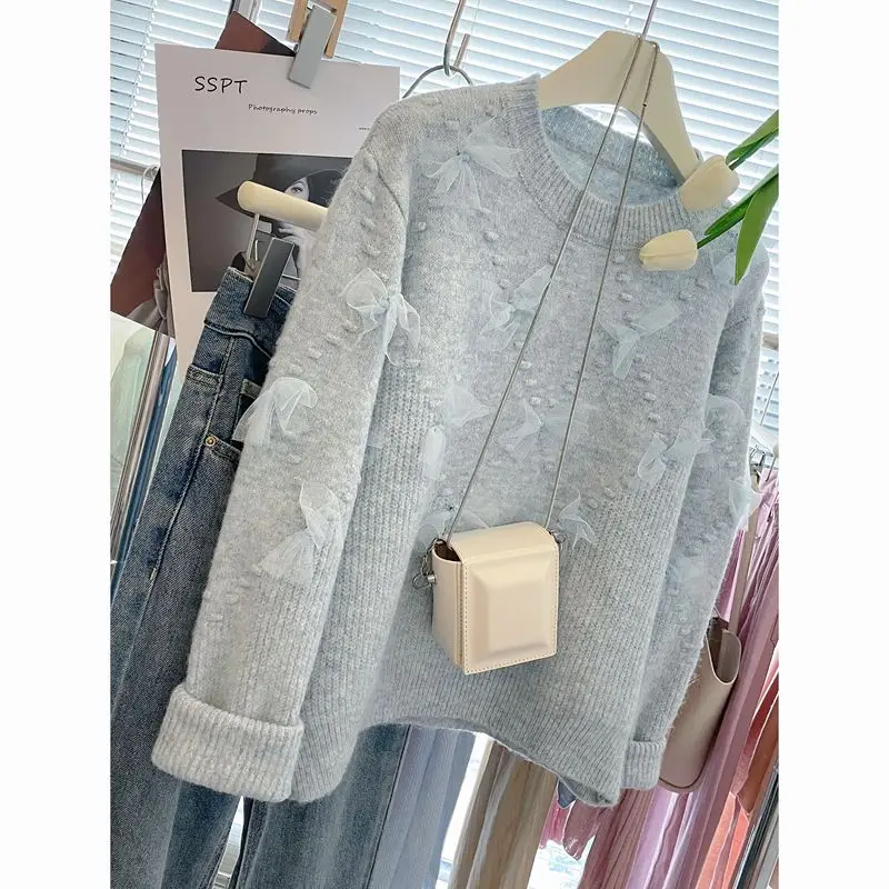 Autumn Winter Thiened ort Sweater Women's Loose Fit Knot Decorated Slimming Top Warm Faionable Knitted irt
Autumn Winter Thiened ort Sweater Women's Loose Fit Knot Decorated Slimming Top Warm Faionable Knitted irt