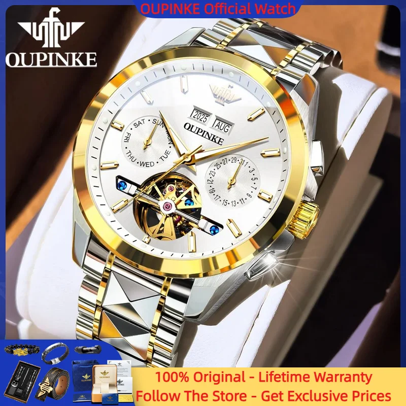 OUPINKE 3290 Men Automatic Mechanical Watch High end Skeleton Tourbillon Men's Watch Luxury Waterproof Luminous Formal Men Watch
OUPINKE 3290 Men Automatic Mechanical Watch High end Skeleton Tourbillon Men's Watch Luxury Waterproof Luminous Formal Men Watch