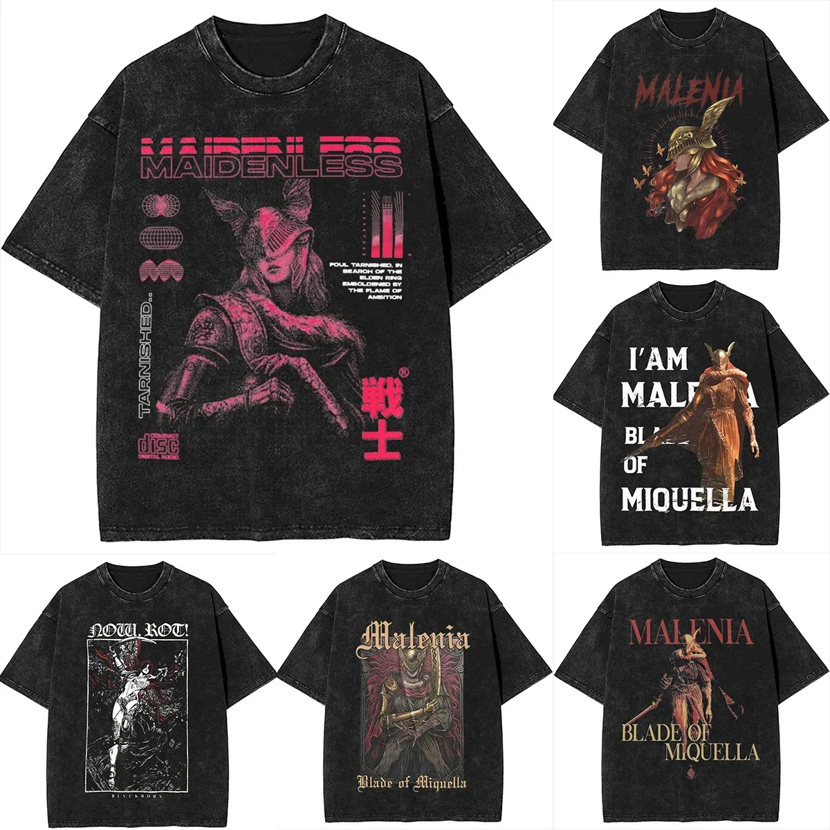Anime Malenia Blade of Miquella Washed T-shirt, Streetwear Men, Women's Games, Retro T-shirt, 100% Cotton Hip-hop Streetwear
Anime Malenia Blade of Miquella Washed T-shirt, Streetwear Men, Women's Games, Retro T-shirt, 100% Cotton Hip-hop Streetwear