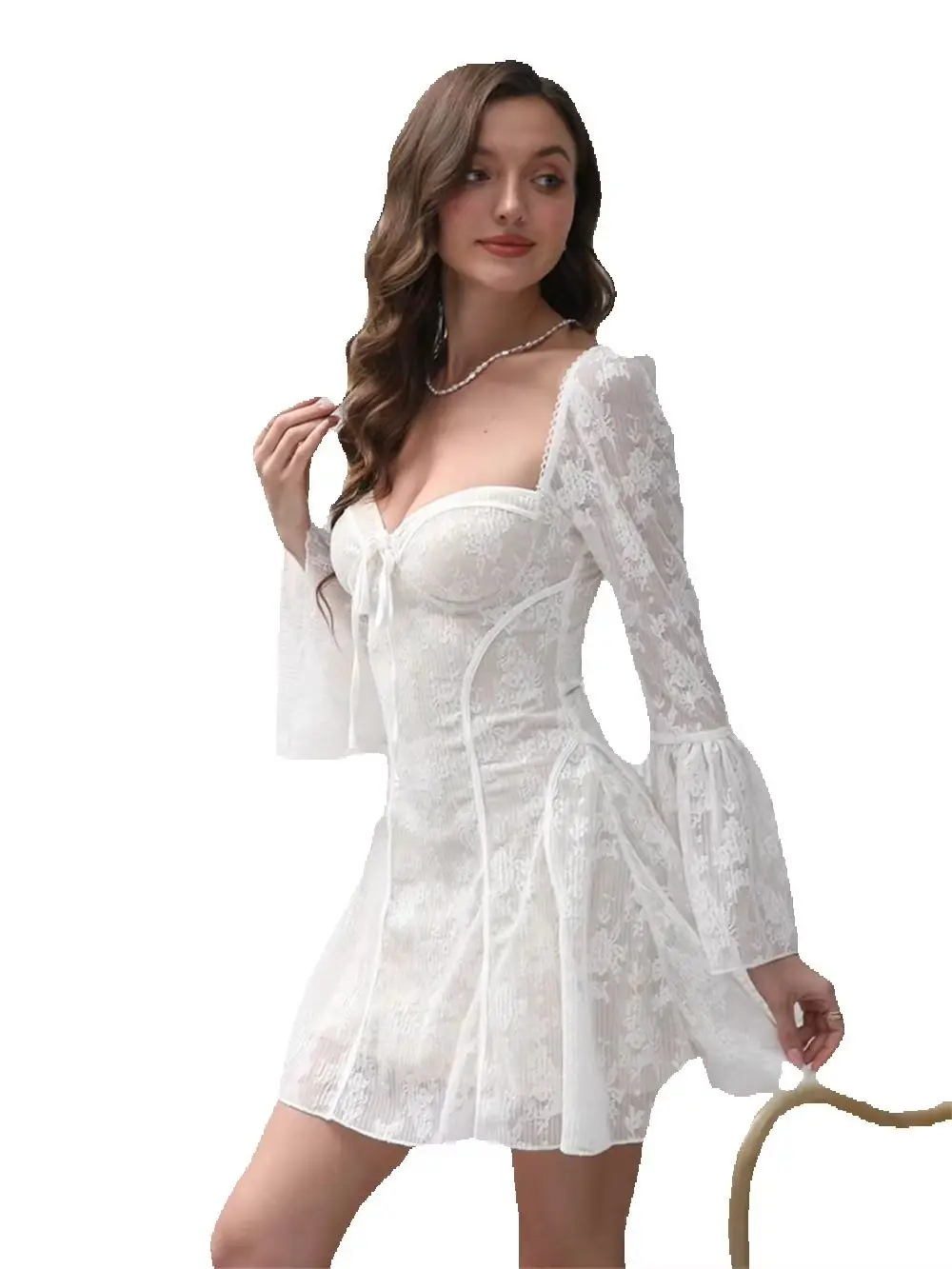 EINY Elegant Lace Mini Dress for Women Chic Full Sleeves See Through A-line Slim Outfits Dresses Lady Evening Party Vestidos y2k
EINY Elegant Lace Mini Dress for Women Chic Full Sleeves See Through A-line Slim Outfits Dresses Lady Evening Party Vestidos y2k