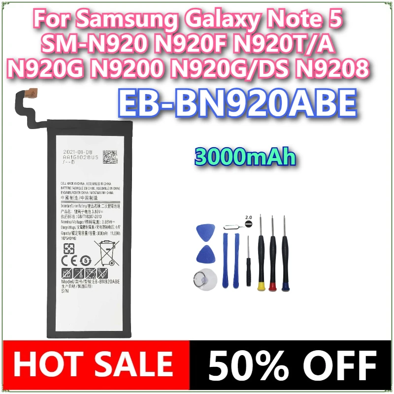 Brand New EB-BN920ABE 3000mAh Mobile Phone Battery for Samsung Galaxy Note 5 SM-N920 N920F N920T/A N920G N9200 N920G/DS N9208
Brand New EB-BN920ABE 3000mAh Mobile Phone Battery for Samsung Galaxy Note 5 SM-N920 N920F N920T/A N920G N9200 N920G/DS N9208
