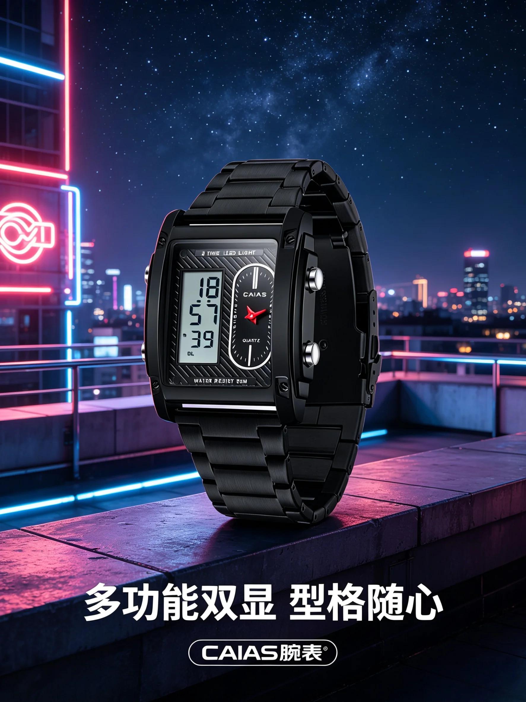 CAIAS All-Steel New Sports Quartz Watch: Dual-display and water-resistant, keeping you in control of the time at all times
CAIAS All-Steel New Sports Quartz Watch: Dual-display and water-resistant, keeping you in control of the time at all times