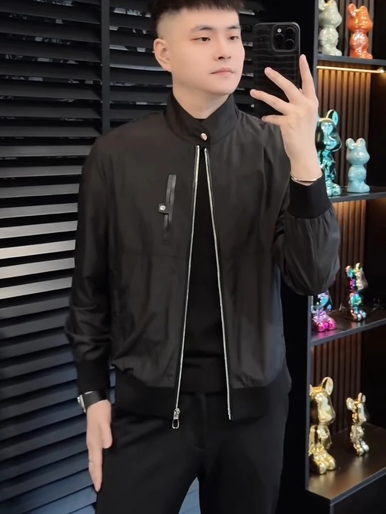 High Quali Men's Stand Collar Jaet Spring Autumn Faionable Versatile Premium Feel Sli Stand Fit Antimicrobial
High Quali Men's Stand Collar Jaet Spring Autumn Faionable Versatile Premium Feel Sli Stand Fit Antimicrobial