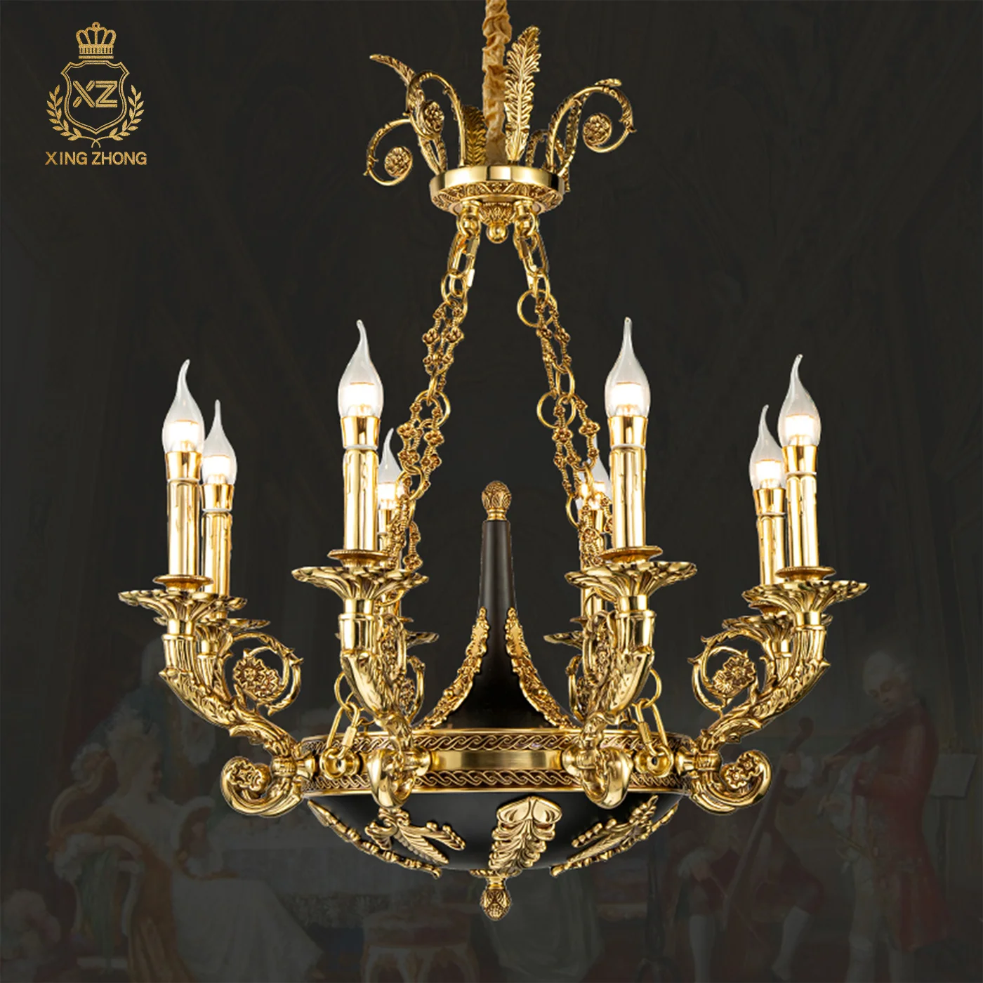 European Baroque Black Retro Design Living Room Dining Room Brass Chandelier Villa Apartment Candle Pendant Lamp
European Baroque Black Retro Design Living Room Dining Room Brass Chandelier Villa Apartment Candle Pendant Lamp