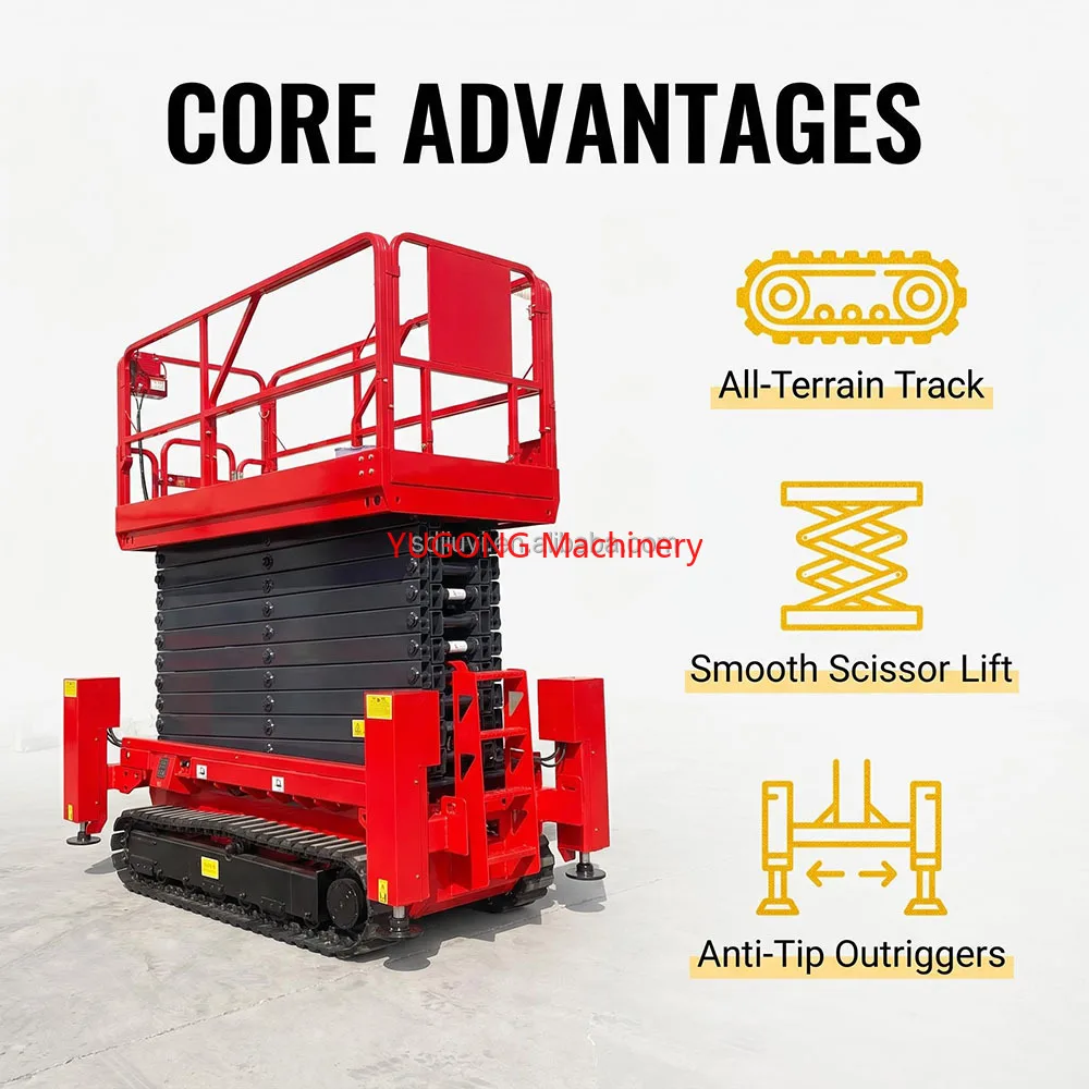 Tracks Scissor Lift 6-12m Elebadores Hidraulicos Mobile Lift Equipped For Regular Aerial Maintenance Works
Tracks Scissor Lift 6-12m Elebadores Hidraulicos Mobile Lift Equipped For Regular Aerial Maintenance Works