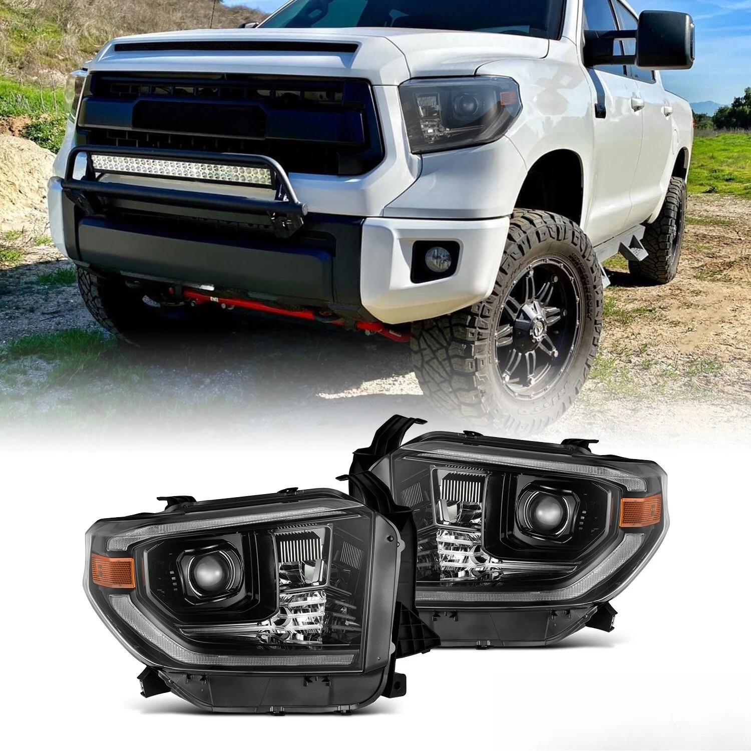 Fit 14-21 Toyota Tundra LUXX-Series G2 LED Projector Headlights Pair Alpha-Black
Fit 14-21 Toyota Tundra LUXX-Series G2 LED Projector Headlights Pair Alpha-Black