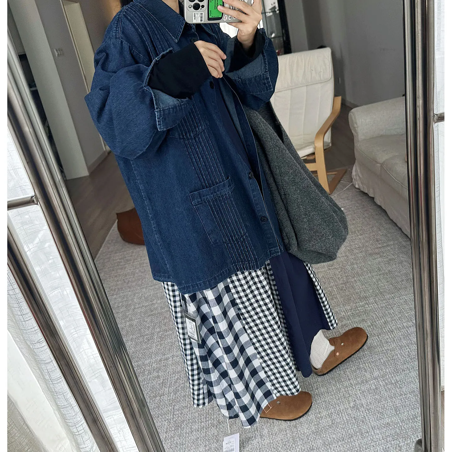 YesRabbit Vintage Waed Denim Open Cardigan Loose Fit irt Collar Puff Sve Autumn Outerwear Long Sve Ne Single...
YesRabbit Vintage Waed Denim Open Cardigan Loose Fit irt Collar Puff Sve Autumn Outerwear Long Sve Ne Single...