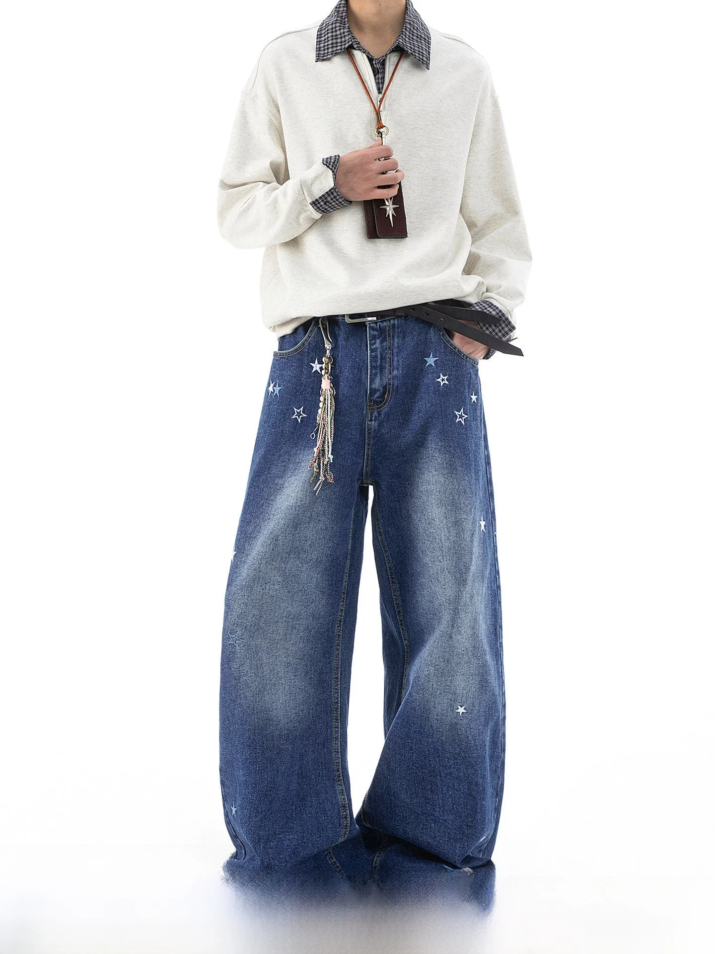 American Design Sense Star Embroidery Jeans Men's Straight Leg Spring Summer Casual Cotton Denim Couple Pants
American Design Sense Star Embroidery Jeans Men's Straight Leg Spring Summer Casual Cotton Denim Couple Pants
