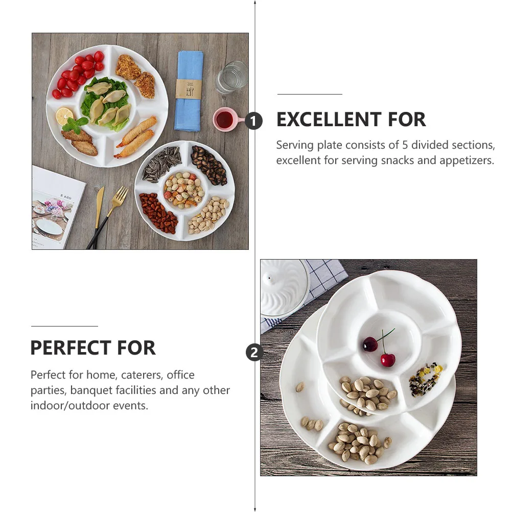 2 Pcs Section Melamine Fruit Plate Snack Appetizer Serving Tray Tray Party Banquet White Ozone Refrigerator 
2 Pcs Section Melamine Fruit Plate Snack Appetizer Serving Tray Tray Party Banquet White Ozone Refrigerator