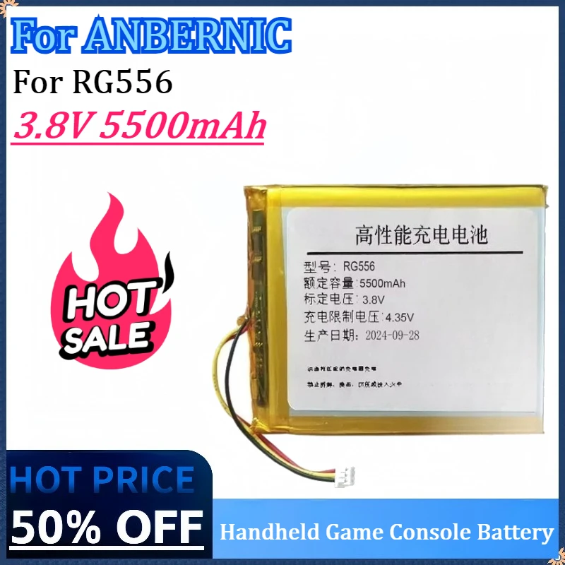 New 3.8V 5500mAh Handheld Game Console Battery For ANBERNIC RG556 High Quality Rechargeable Battery
New 3.8V 5500mAh Handheld Game Console Battery For ANBERNIC RG556 High Quality Rechargeable Battery