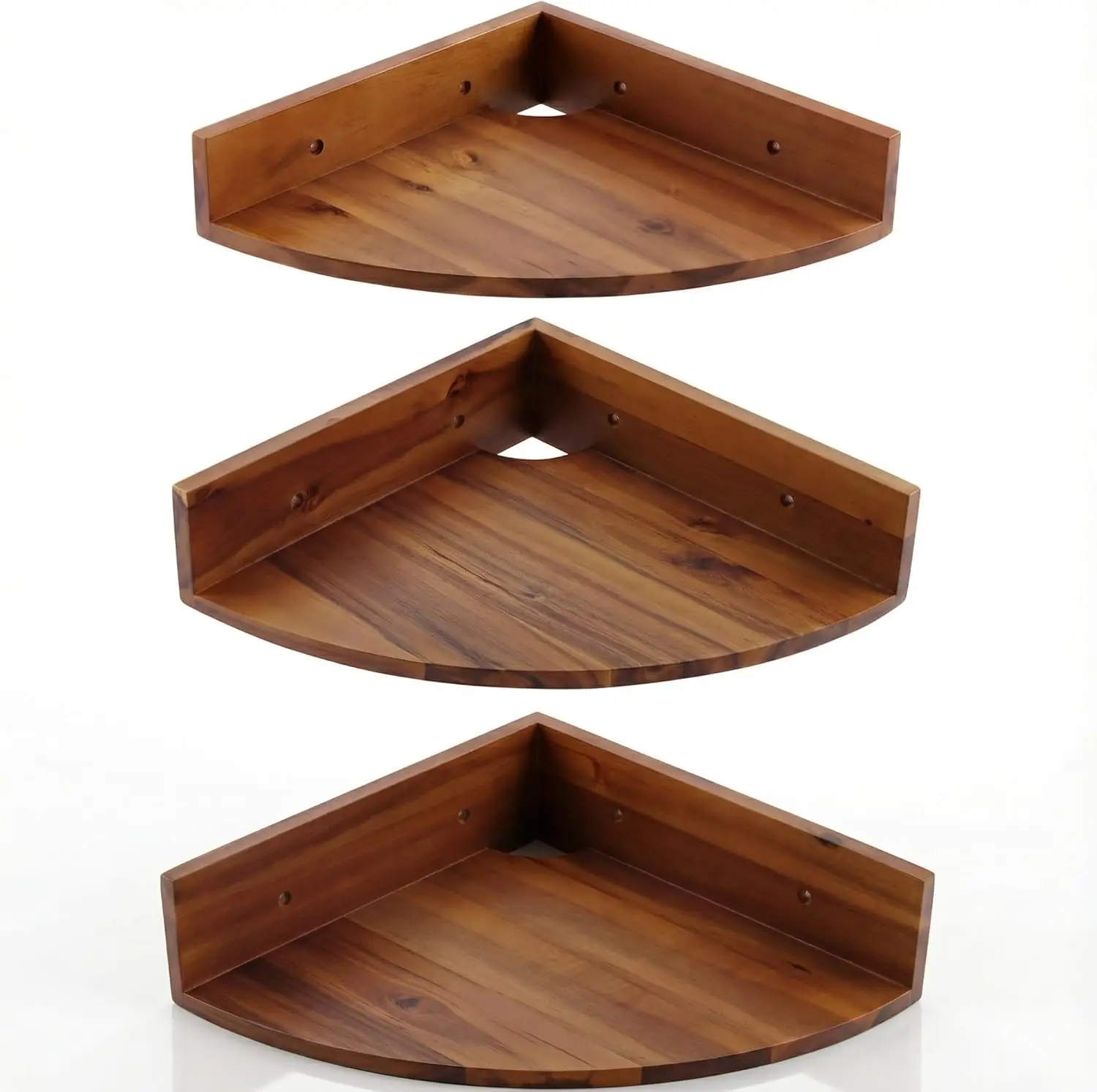 Corner Shelf Wall Mount Set of 3, Solid Acacia Wood Round Floating Corner Shelves for Storage and Display, Hanging Wood
Corner Shelf Wall Mount Set of 3, Solid Acacia Wood Round Floating Corner Shelves for Storage and Display, Hanging Wood
