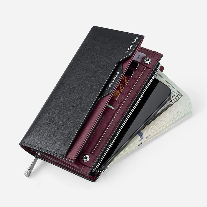 Men's leather handbag, fashionable multifunctional wallet, long phone bag, card holder
Men's leather handbag, fashionable multifunctional wallet, long phone bag, card holder