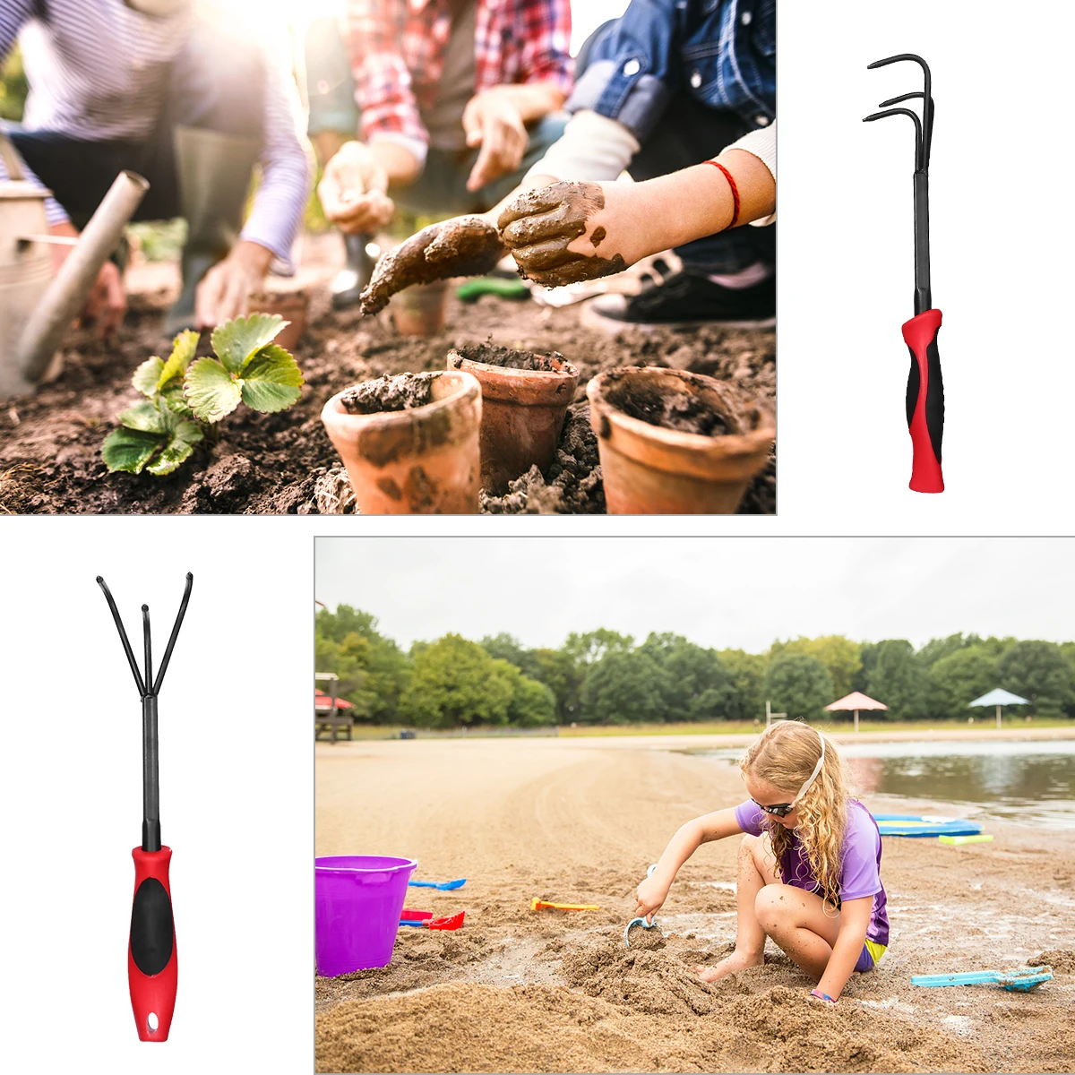 2pcs Three-Tooth Tool Lightweight Garden Tool Supplies Portable Agricultural Rake For Yard Lawn Weed Removal Planting Mini
2pcs Three-Tooth Tool Lightweight Garden Tool Supplies Portable Agricultural Rake For Yard Lawn Weed Removal Planting Mini