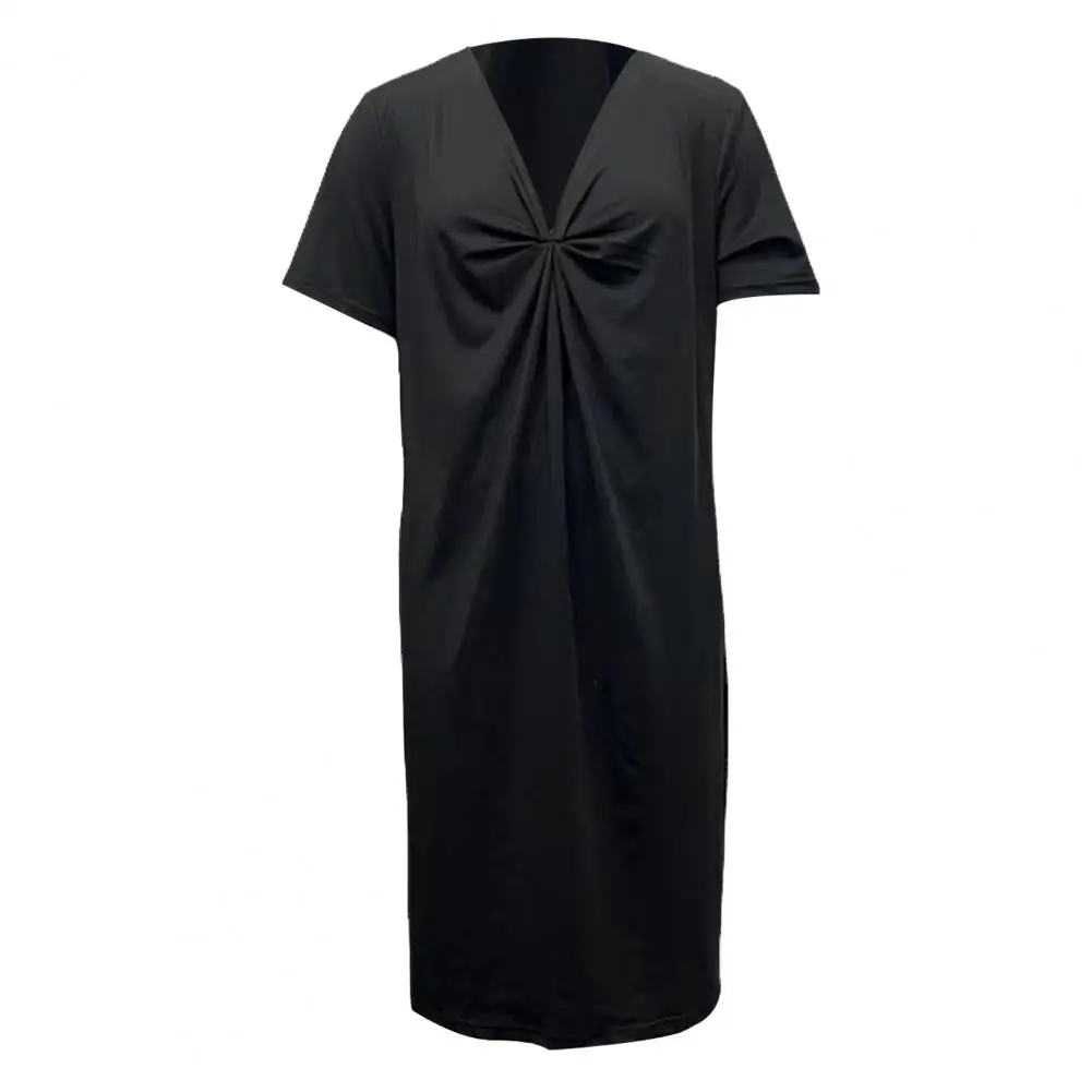 Lady Casual Dress Stylish Summer Women's Deep V Neck Midi Dress with Knot Detail Pleated Design for Casual Daily Wear in Pure
Lady Casual Dress Stylish Summer Women's Deep V Neck Midi Dress with Knot Detail Pleated Design for Casual Daily Wear in Pure