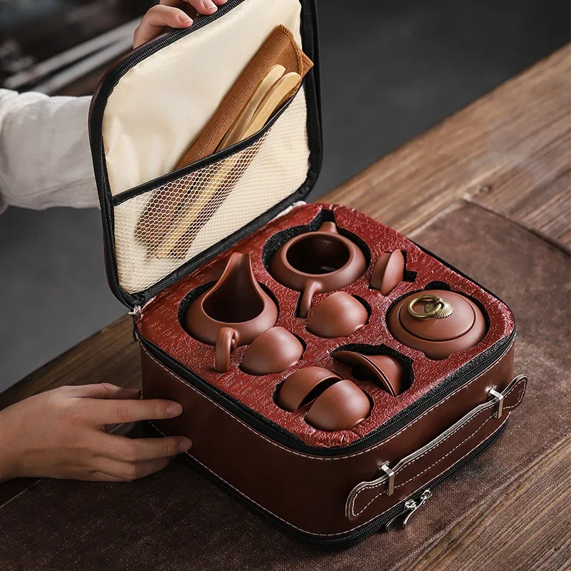 Chinese Tea Set Purple Clay Teapot Gaiwan Portable Outdoor Travel Tea Pot Set Tea Sea The Tea Ceremony Kung Fu Tea Set
Chinese Tea Set Purple Clay Teapot Gaiwan Portable Outdoor Travel Tea Pot Set Tea Sea The Tea Ceremony Kung Fu Tea Set