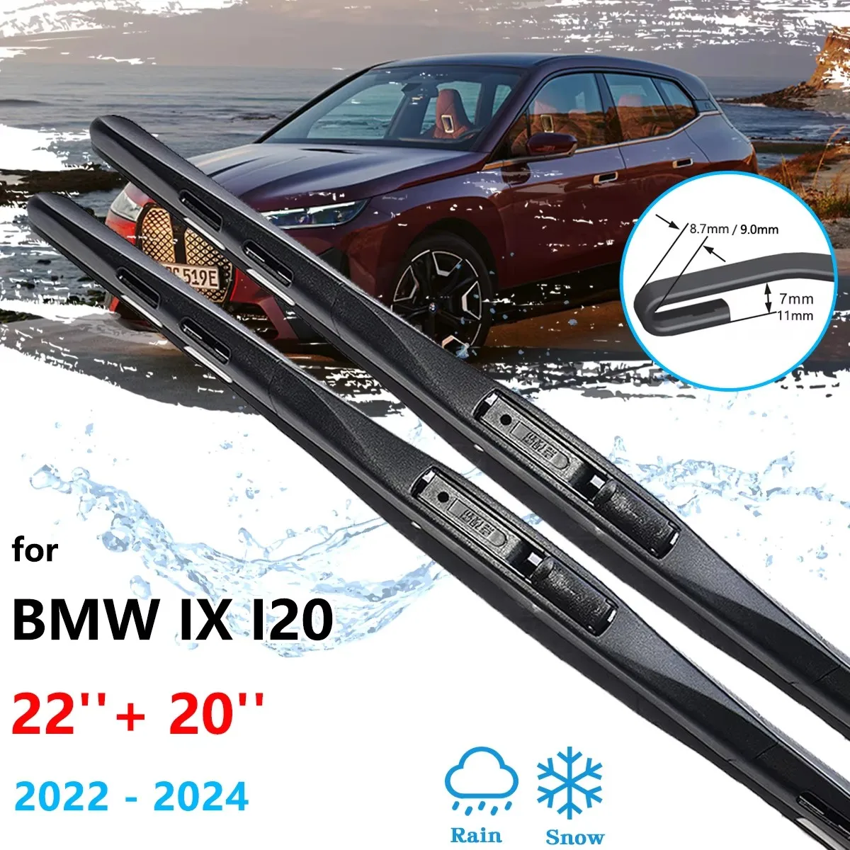 For BMW iX I20 2022 2023 2024 Front Wiper Blades Rubber Brushes Window Windshield Windscreen U J Hook Cutter Auto Accessories
For BMW iX I20 2022 2023 2024 Front Wiper Blades Rubber Brushes Window Windshield Windscreen U J Hook Cutter Auto Accessories