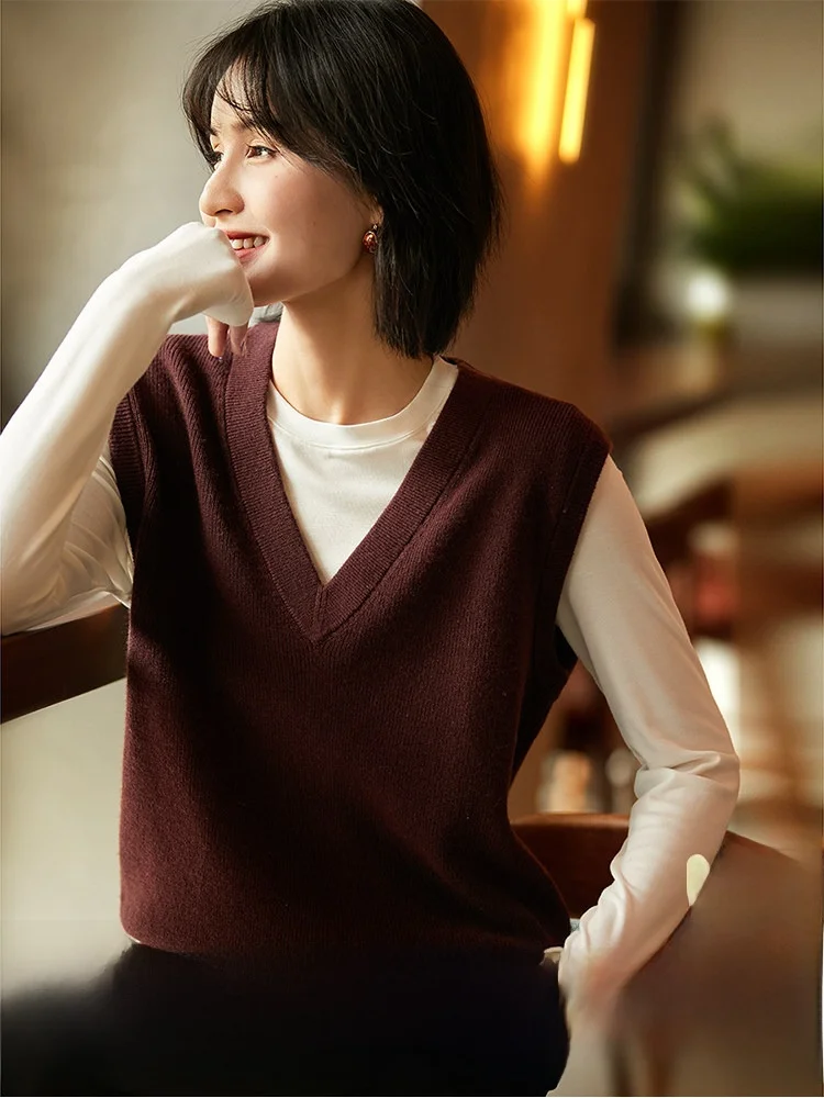 Modern Sli V-Ne Wool Camere Knitted Vest Trendy Layering Piece Autumn Winter New Arrival Women's Faion Commute Sle
Modern Sli V-Ne Wool Camere Knitted Vest Trendy Layering Piece Autumn Winter New Arrival Women's Faion Commute Sle