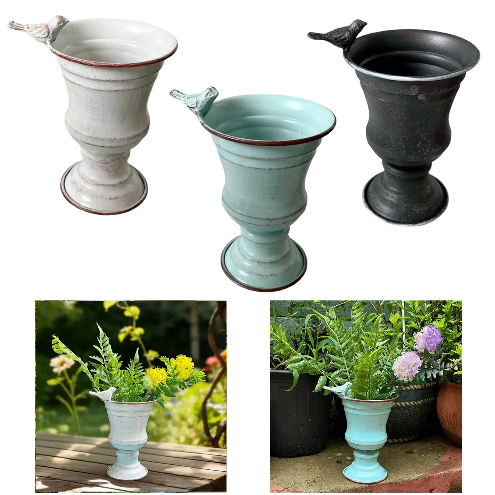Rustic Metal Plant Pot Sturdy Flower Vase Garden Pot Decorative Bird Figurine Container for Home Balcony Decoration
Rustic Metal Plant Pot Sturdy Flower Vase Garden Pot Decorative Bird Figurine Container for Home Balcony Decoration