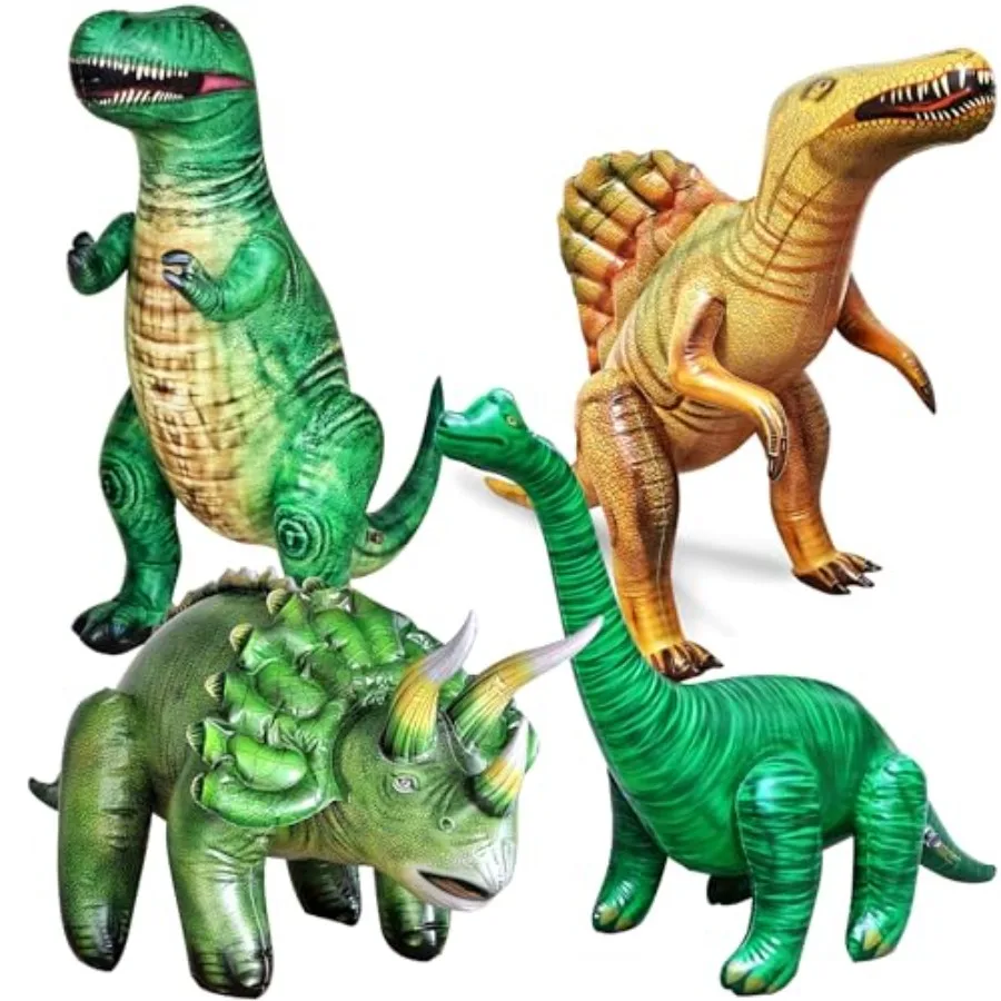 Pool and party inflatable dinosaurs set: T-rex, Brachiosaurus, Spinosaurus, Triceratops; PVC material, multicolor, 3753 inch si
Pool and party inflatable dinosaurs set: T-rex, Brachiosaurus, Spinosaurus, Triceratops; PVC material, multicolor, 3753 inch si