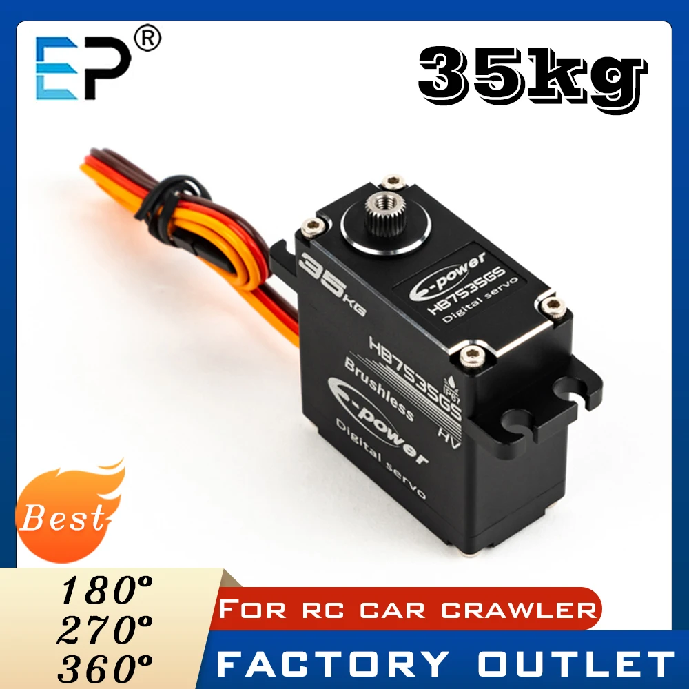 E-Power 35kg Waterproof Brushless Servo 360 Full Aluminum Case Stainless Steel Gear High Torque For 1/8 1/10 Traxxas TRX4 RC Car
E-Power 35kg Waterproof Brushless Servo 360 Full Aluminum Case Stainless Steel Gear High Torque For 1/8 1/10 Traxxas TRX4 RC Car
