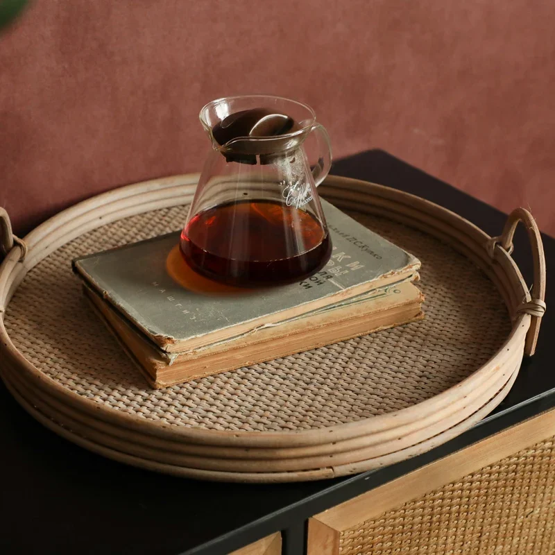 Japanese-Style Vintage Rattan Tray - Multi-Scene, Round Dried Fruit Plate, Homestay Decoration Tea Trays, Functional
Japanese-Style Vintage Rattan Tray - Multi-Scene, Round Dried Fruit Plate, Homestay Decoration Tea Trays, Functional