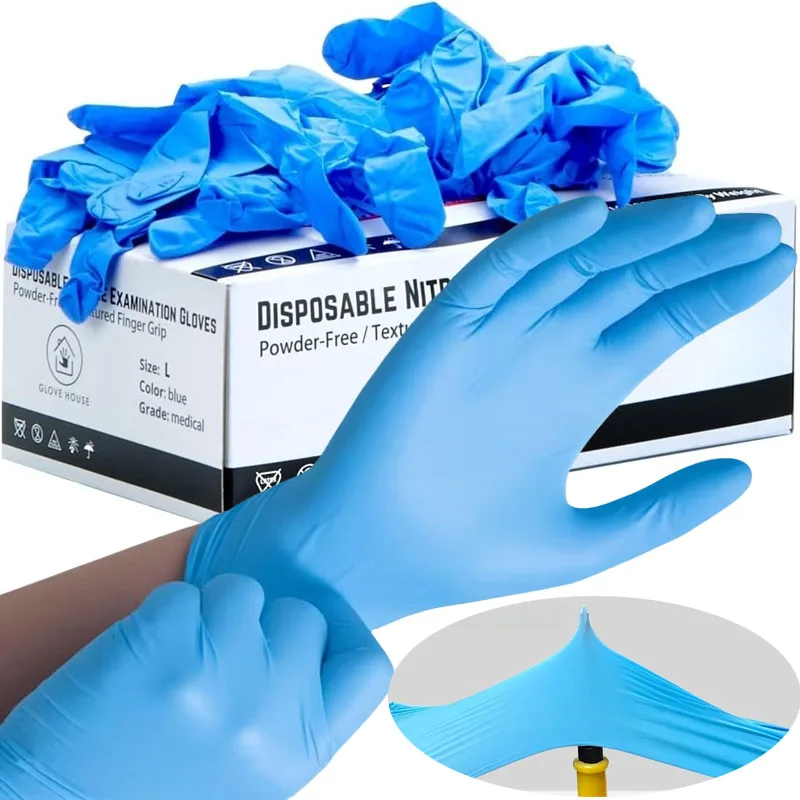 100pcs Disposable Blue Nitrile Gloves Suitable for Household Cleaning Hairdressing Bathroom Kitchen Pet Bathing Cleaning
100pcs Disposable Blue Nitrile Gloves Suitable for Household Cleaning Hairdressing Bathroom Kitchen Pet Bathing Cleaning