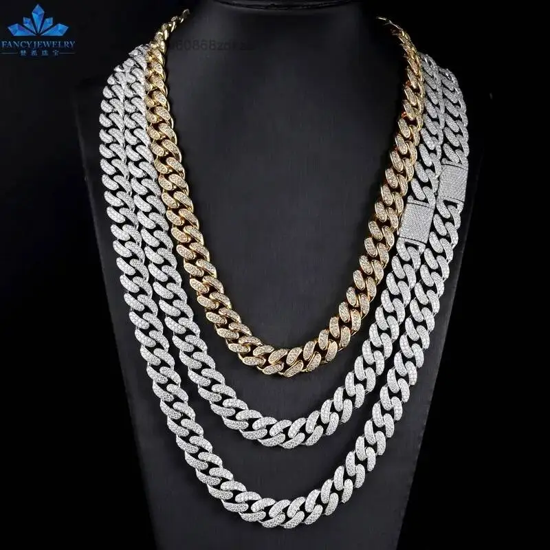 Fashion Fine Jewelry Necklace S925 Sterling Silver 10mm 12mm 14mm 15mm Hip Hop Iced Out 2 Row Vvs1 Moissanite Diamond Cuban Link
Fashion Fine Jewelry Necklace S925 Sterling Silver 10mm 12mm 14mm 15mm Hip Hop Iced Out 2 Row Vvs1 Moissanite Diamond Cuban Link