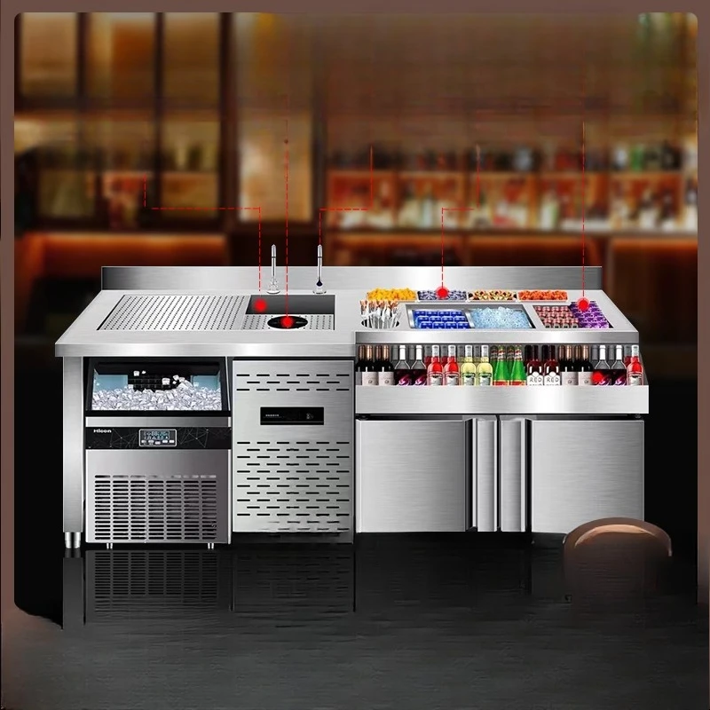 Stainless steel bartending table workbench cocktail bar full set of bartending equipment
Stainless steel bartending table workbench cocktail bar full set of bartending equipment