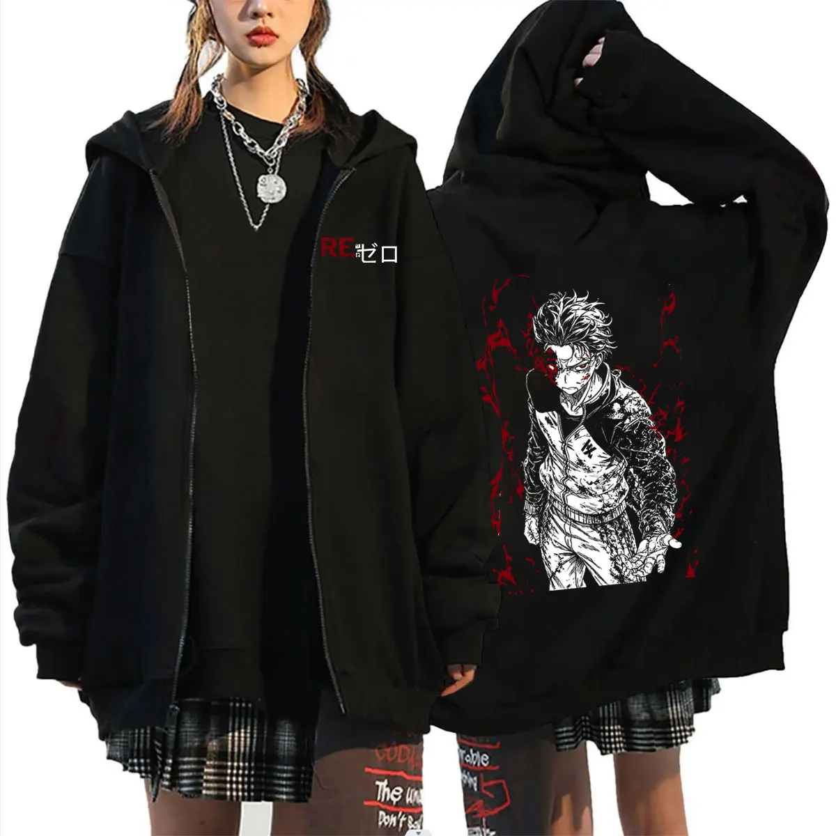 Anime Re:ZERO Starting Life in Another World Zipper Hoodie Subaru Natsuki Graphic Zip Up Hoodies Men Women Vintage Casual Jacket
Anime Re:ZERO Starting Life in Another World Zipper Hoodie Subaru Natsuki Graphic Zip Up Hoodies Men Women Vintage Casual Jacket