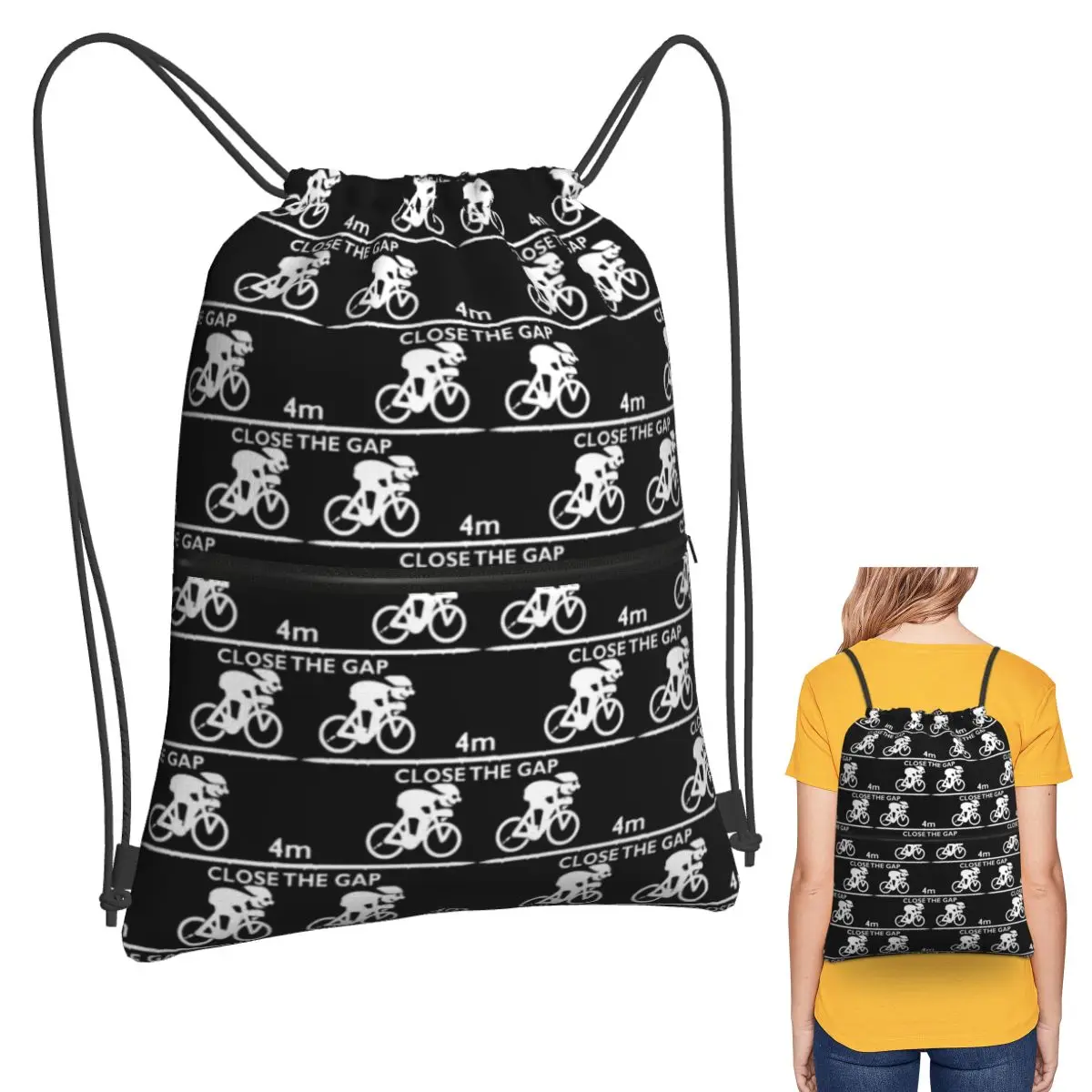 Zwift Close The Gap Backpacks Portable Drawstring Bundle Pocket Shoes Bag Book Bags for Man Woman Students
Zwift Close The Gap Backpacks Portable Drawstring Bundle Pocket Shoes Bag Book Bags for Man Woman Students