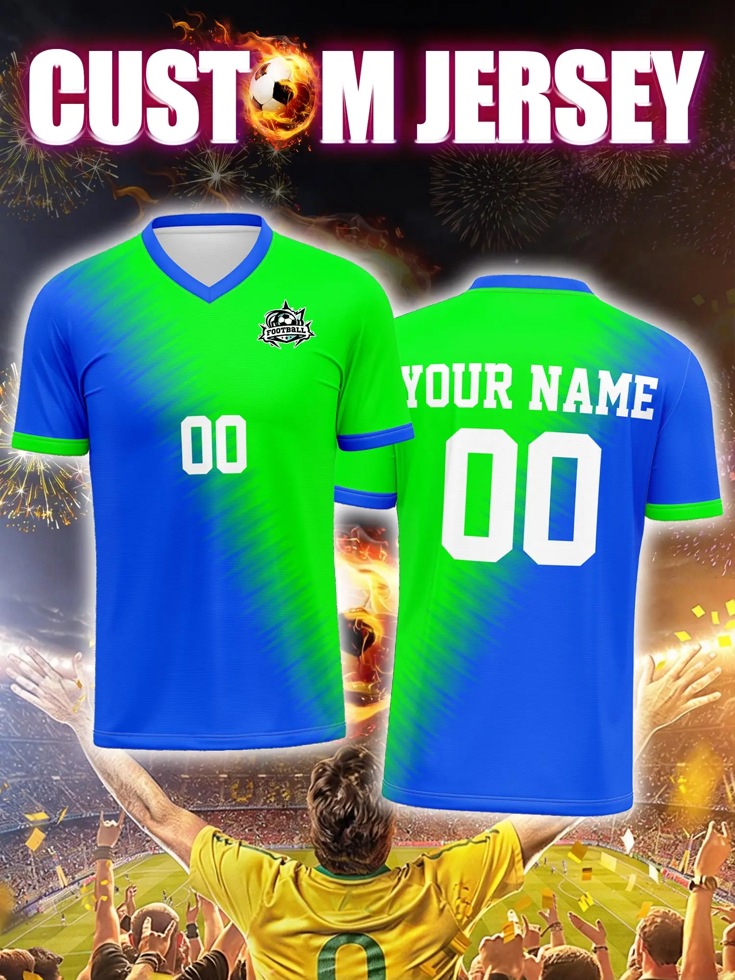 Футбольная форма на заказ с индивидуальным изображением, номером и именем, униформа для турниров, лиг, чемпионатов и соревнований.
Футбольная форма на заказ с индивидуальным изображением, номером и именем, униформа для турниров, лиг, чемпионатов и соревнований.