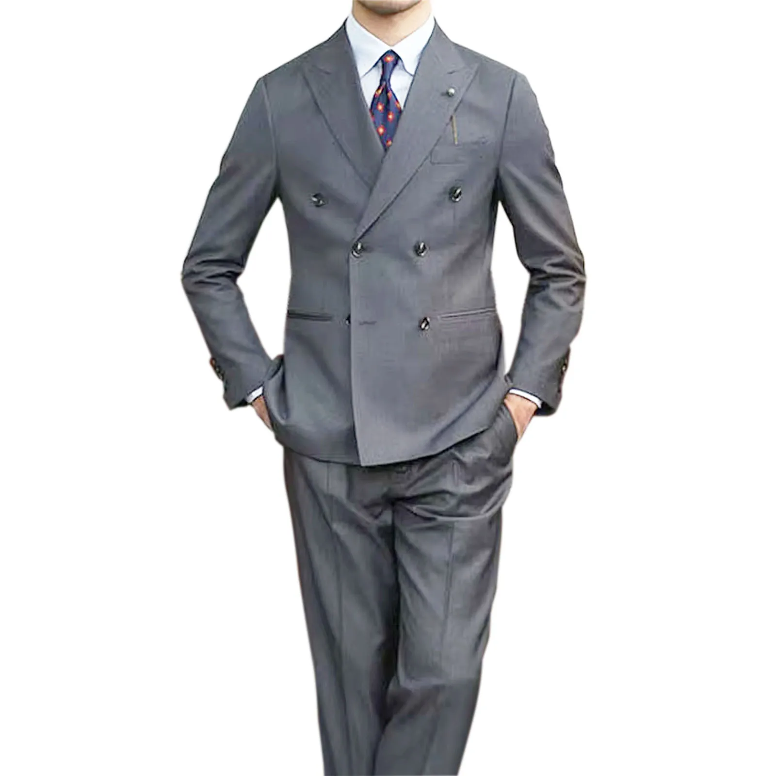 High Quality British Men's Suits Double Breasted Bespoke Peaked Lapel Formal Business Wedding Blazer Slim Fit Jacket Pants 
High Quality British Men's Suits Double Breasted Bespoke Peaked Lapel Formal Business Wedding Blazer Slim Fit Jacket Pants