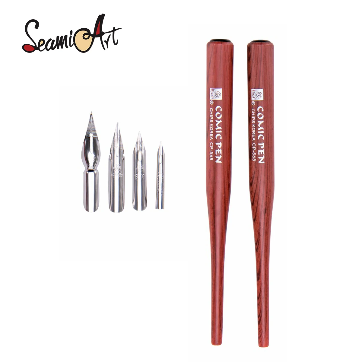 SeamiArt 4 Pcs. Pen Nib + 2 Pcs. Pen Holder Set For Cartoon Animation Lettering Skeching Art Drawing Mapping Decorative Designs
SeamiArt 4 Pcs. Pen Nib + 2 Pcs. Pen Holder Set For Cartoon Animation Lettering Skeching Art Drawing Mapping Decorative Designs