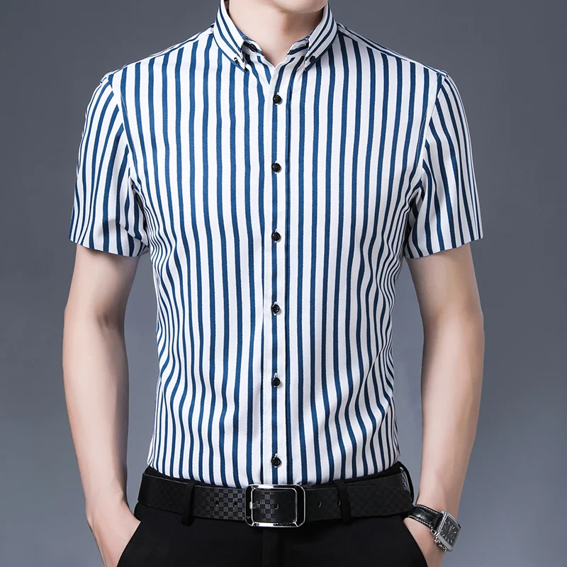 summer shirts for men elastic short sleeve striped shirt slim fit formal clothes Smart Casual office shirt anti-wrinkle Business
summer shirts for men elastic short sleeve striped shirt slim fit formal clothes Smart Casual office shirt anti-wrinkle Business